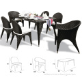 PE Cane wicker Dinning table and 6pcs chairs Outdoor Garden Rattan Furniture Manufacturers Singapore TCD1002